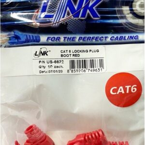LINK US-6622 Boot สวมหัวแลน CAT6 สีแดง (แพ็ค 10)